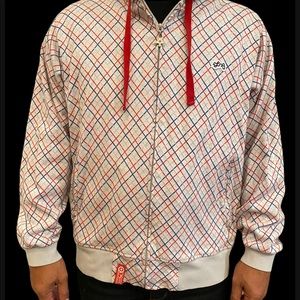 LRG long sleeve, zip-up hoodie.